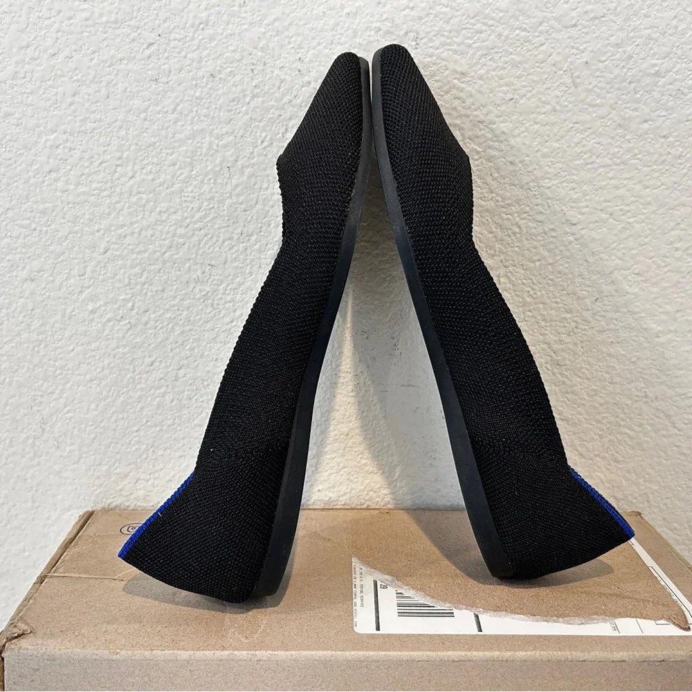 Rothy's The Point Flats in Black Solid, Size 6.5, New in Box